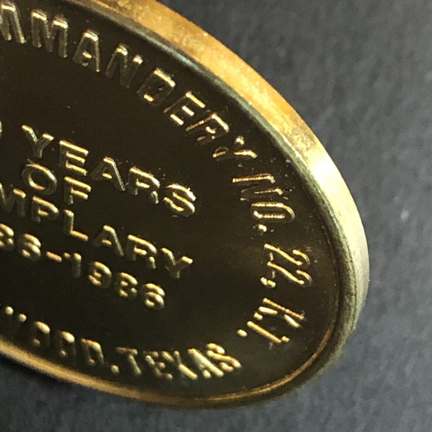 Brownwood, TX 100 Years of Templary 1896-1986 Templar Medallion 34mm 12g VGC