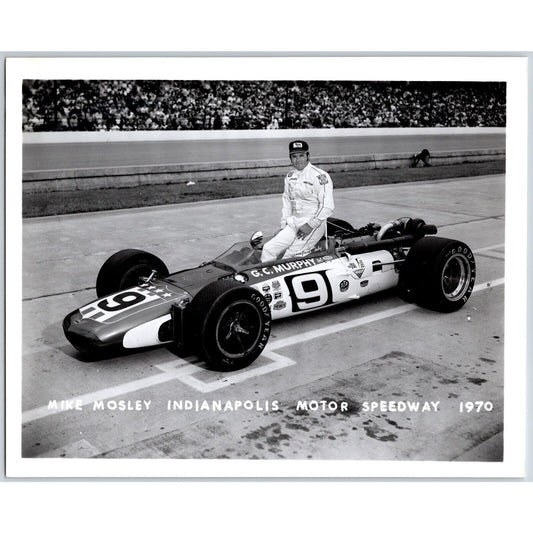 Mike Mosley #9 1970 Indianapolis Motor Speedway 8" x 10" Photo IMS Stamp VGC