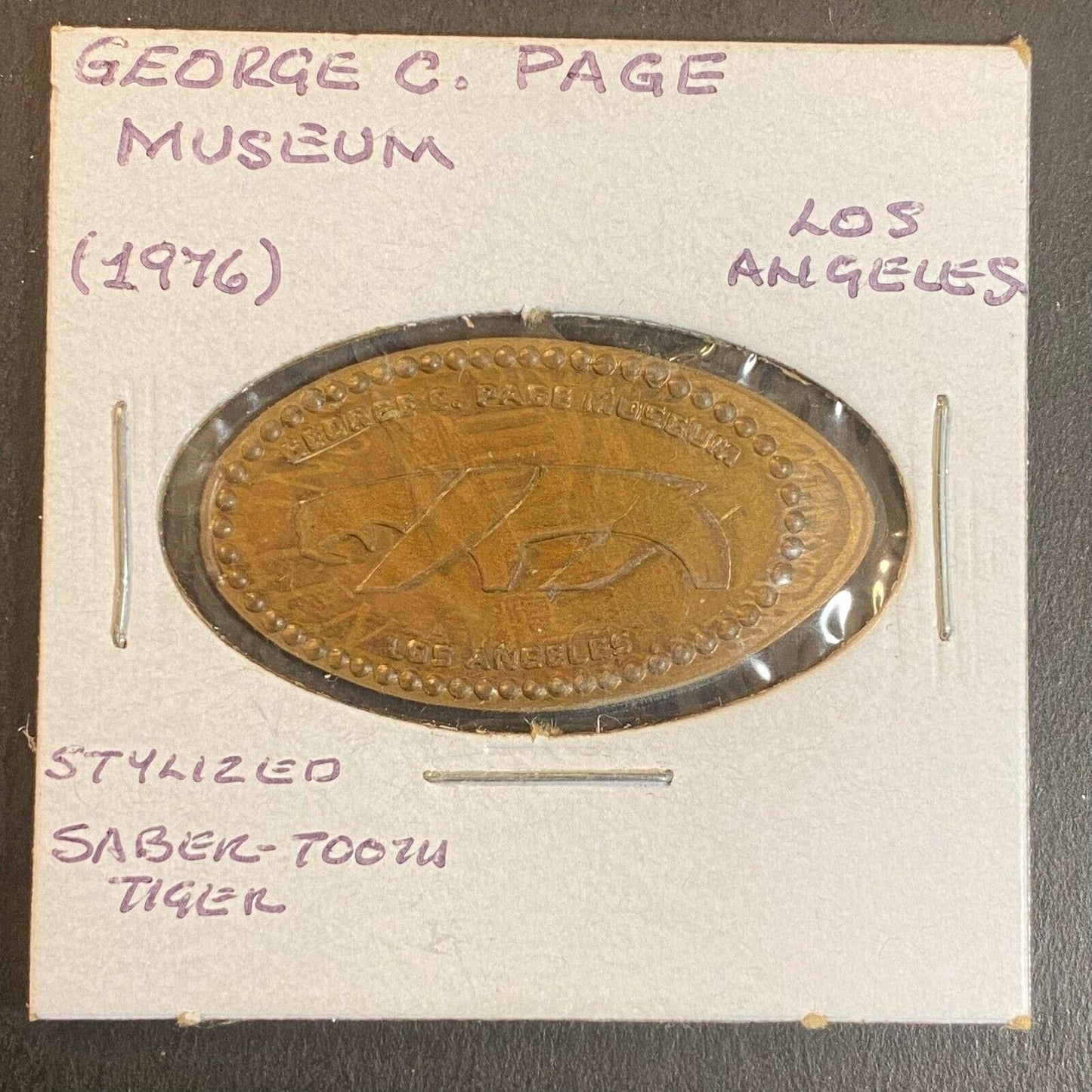 George C. Page Museum Los Angeles Elongated Penny Souvenir Scarce c1976