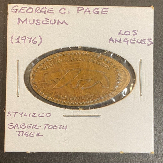 George C. Page Museum Los Angeles Elongated Penny Souvenir Scarce c1976