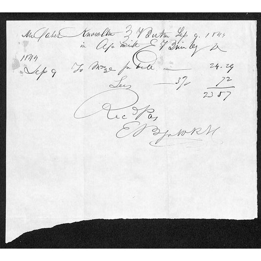 1844 Jabez Knowlton* Newburgh, ME Dry Goods Billhead