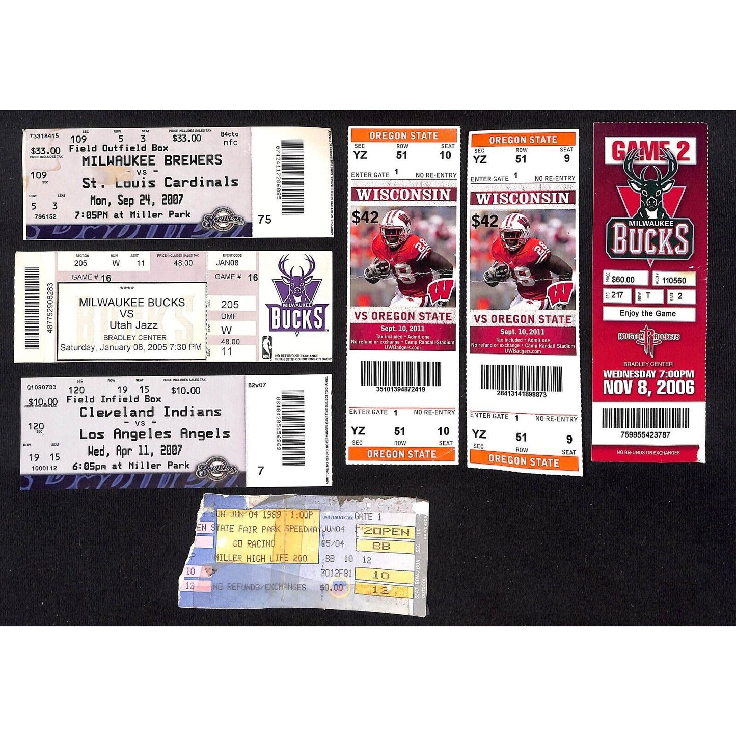Group of 15 Mostly Milwaukee Area 1997-2011 Sports Events Tickets & Ephemera
