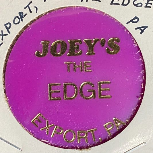 Export, PA "Joey's the Edge" Bar & Grill Plastic Token G/F Mixed Drink
