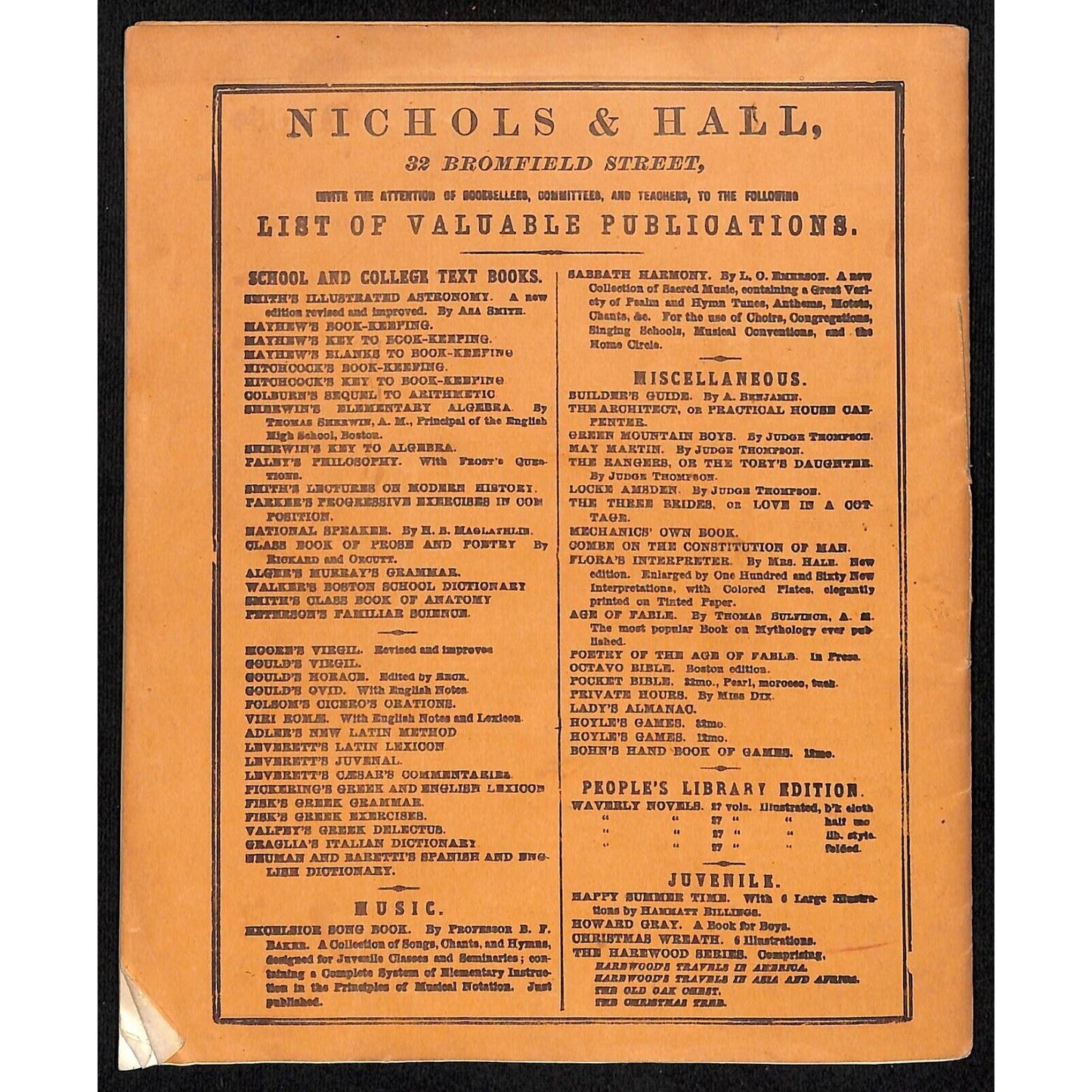 Nichols and Hall / Mayhew's Book-Keeping Account Book for 1860 Merchant 24pp*