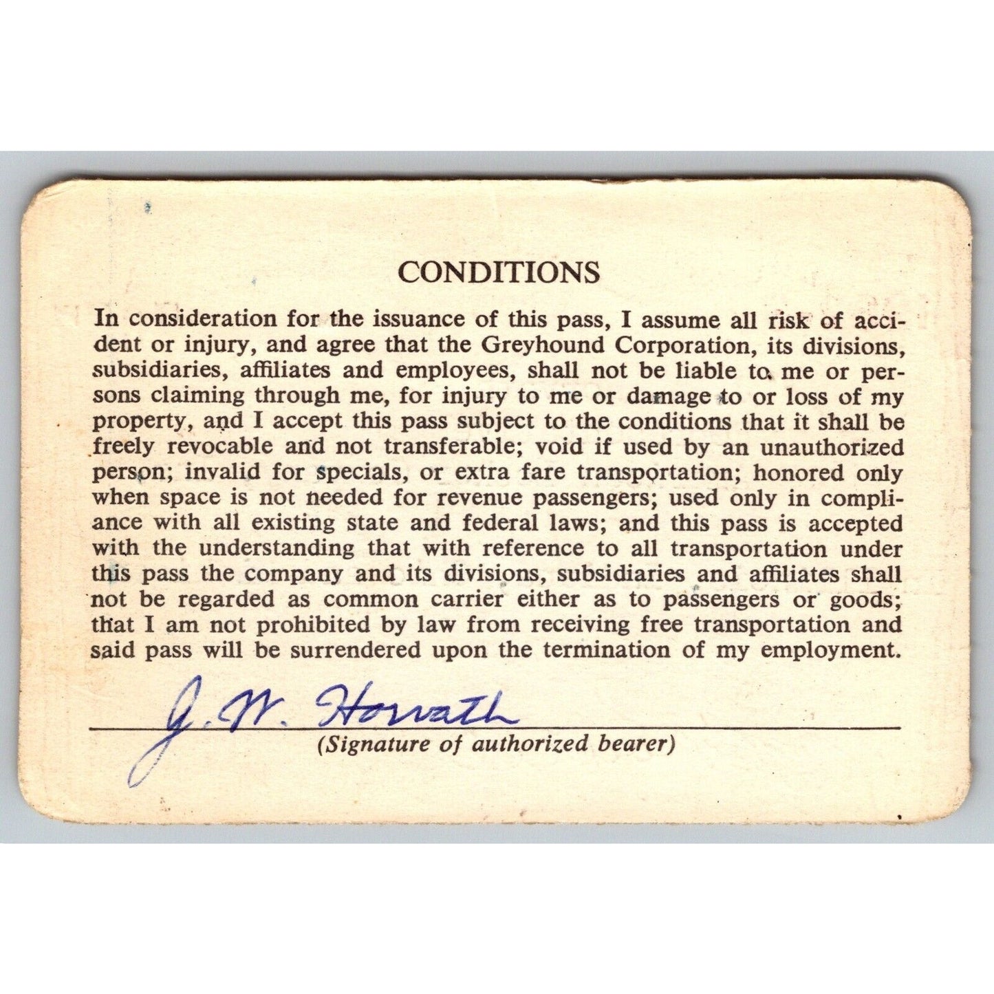 Eastern Greyhound Lines 1962-63 Annual / Yearly Bus Pass #7067