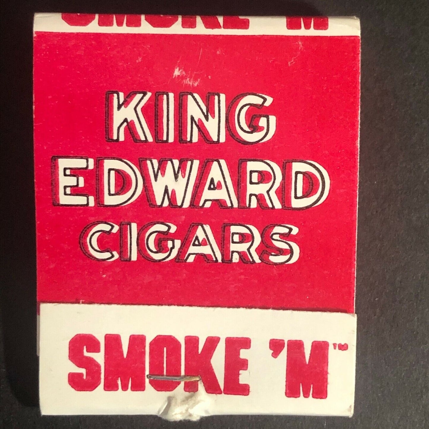 King Edward Cigars c1970's Full Matchbook "Smoke 'M - Relax Enjoy"