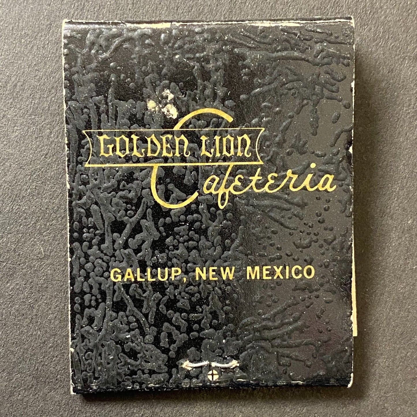 Golden Lion Cafeteria Gallup, NM Full Matchbook c1965-74 w/ Thermography Scarce