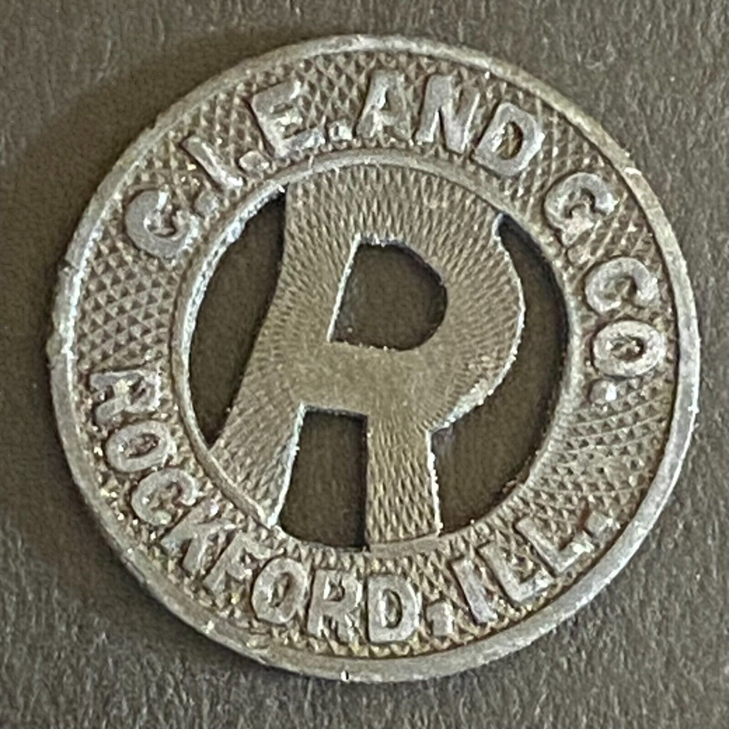 C.I.E. and G. Co. Rockford, IL Zinc G/F One City Fare Token 16mm