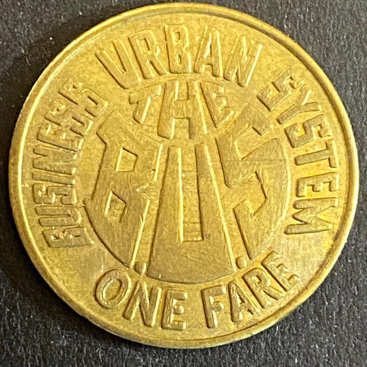 Business Urban System (Gallup, NM) One Fare Bus Token 23mm c1976 Scarce (#4)
