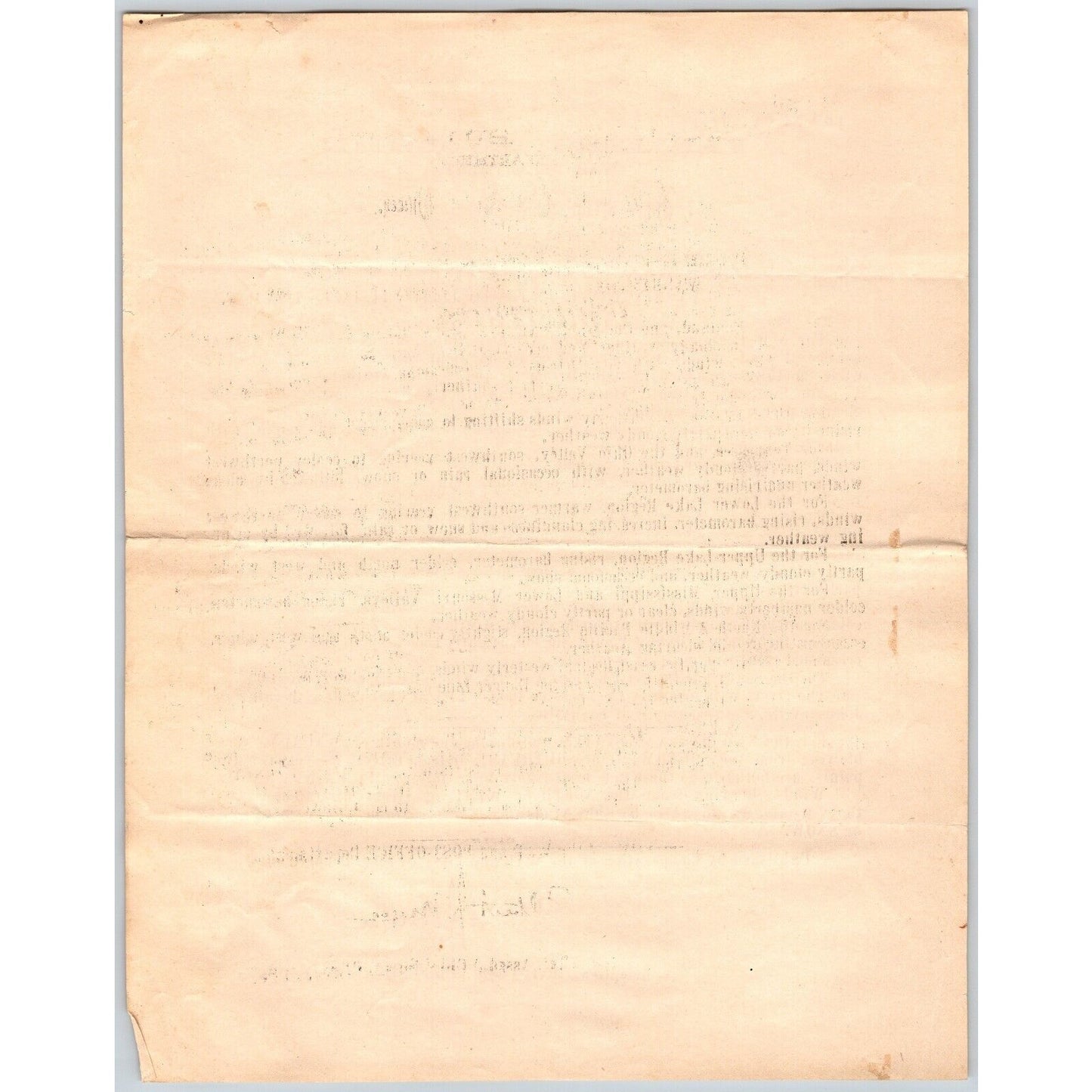 Bangor, ME Chief Signal Office, War Department Farmers' Bulletin Jan. 14, 1879