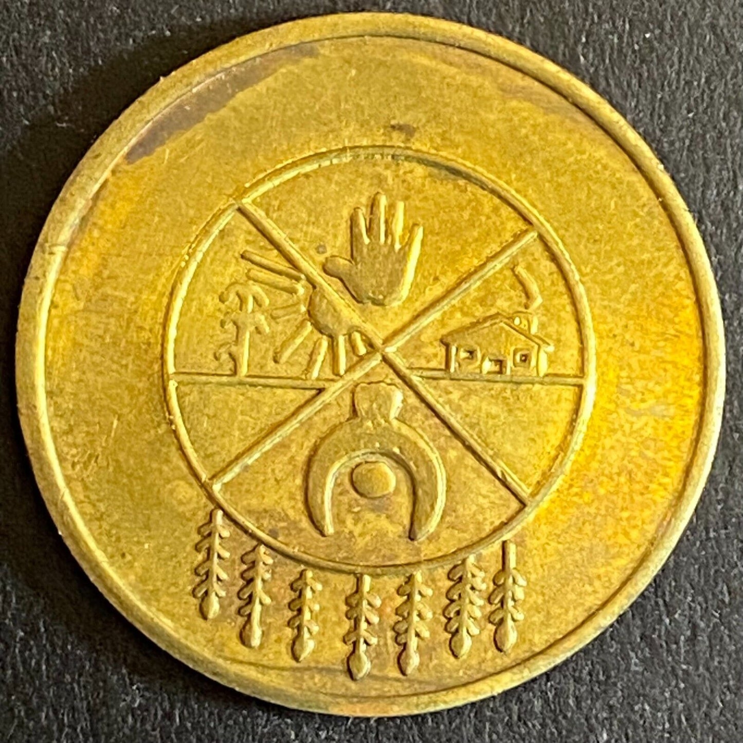 Business Urban System (Gallup, NM) One Fare Bus Token 23mm c1976 Scarce (#1)