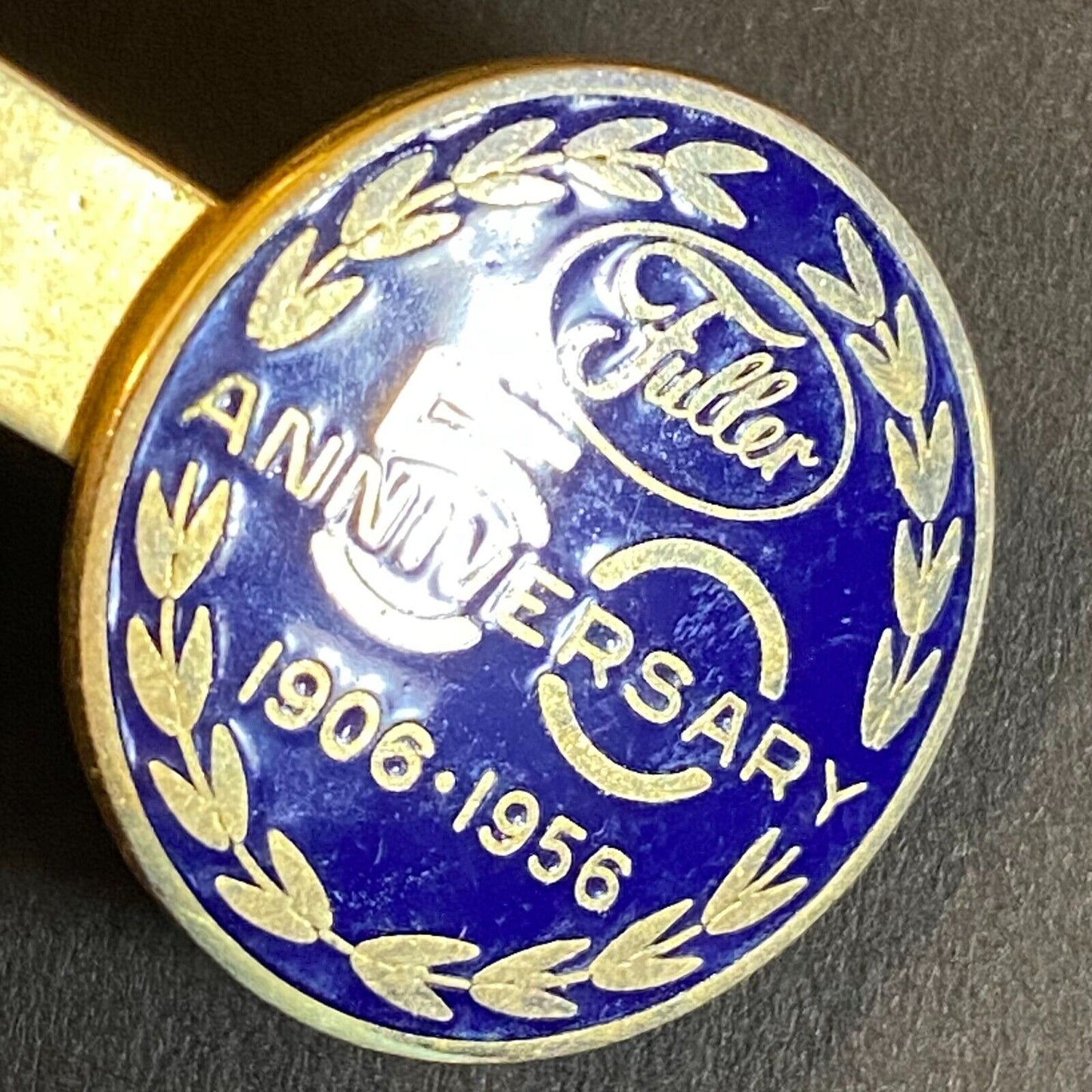 Fuller Brush Company 50th Anniversary 1906-1956 Enameled Brass Tie Clip 25mm