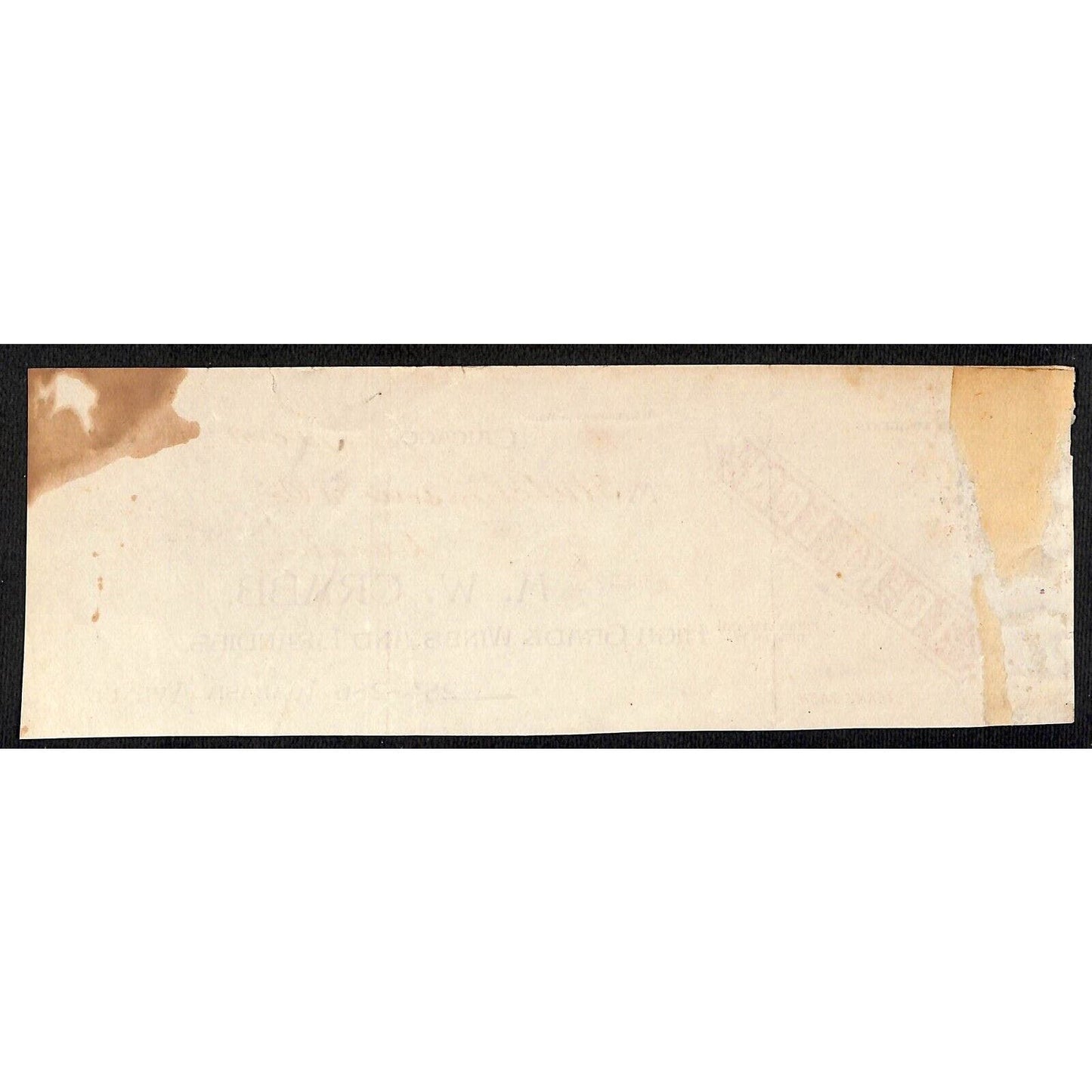 H.W. Crabb Chicago Wines Brandies Hutchinson Decorah IA* Cut 1895 Billhead