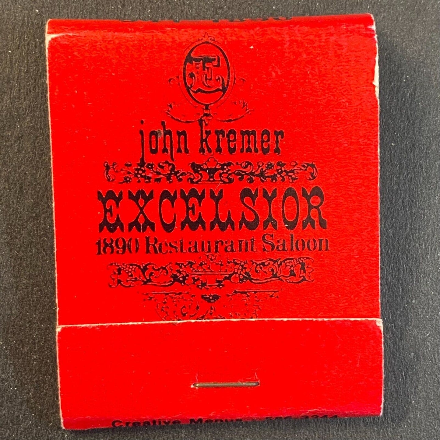 John Kremer Excelsior 1890 Restaurant Saloon c1976-81 Full Matchbook