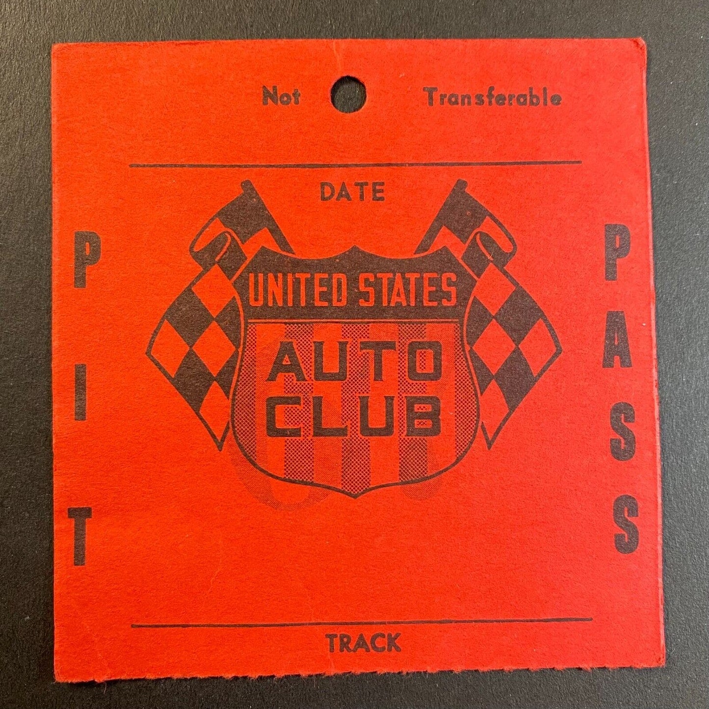 USAC 1967 Pit Pass Blank VGC Scarce
