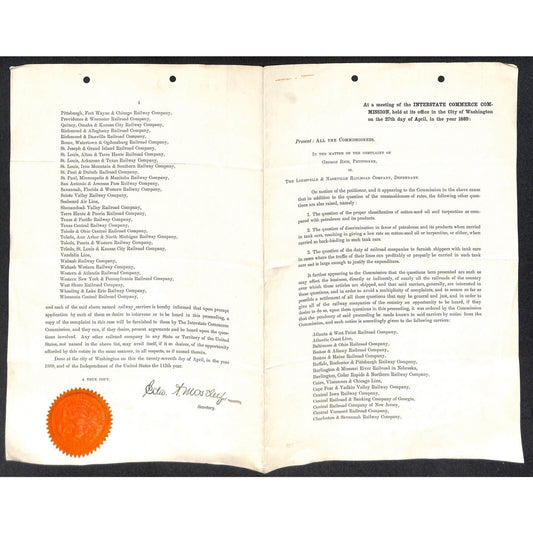 1889 George Rice vs. Louisville & Nashville RR & Others Case re: Petroleum