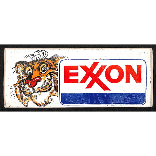 Exxon Tiger Original Vintage Bumper Sticker c1980's w/ Issues (#1)