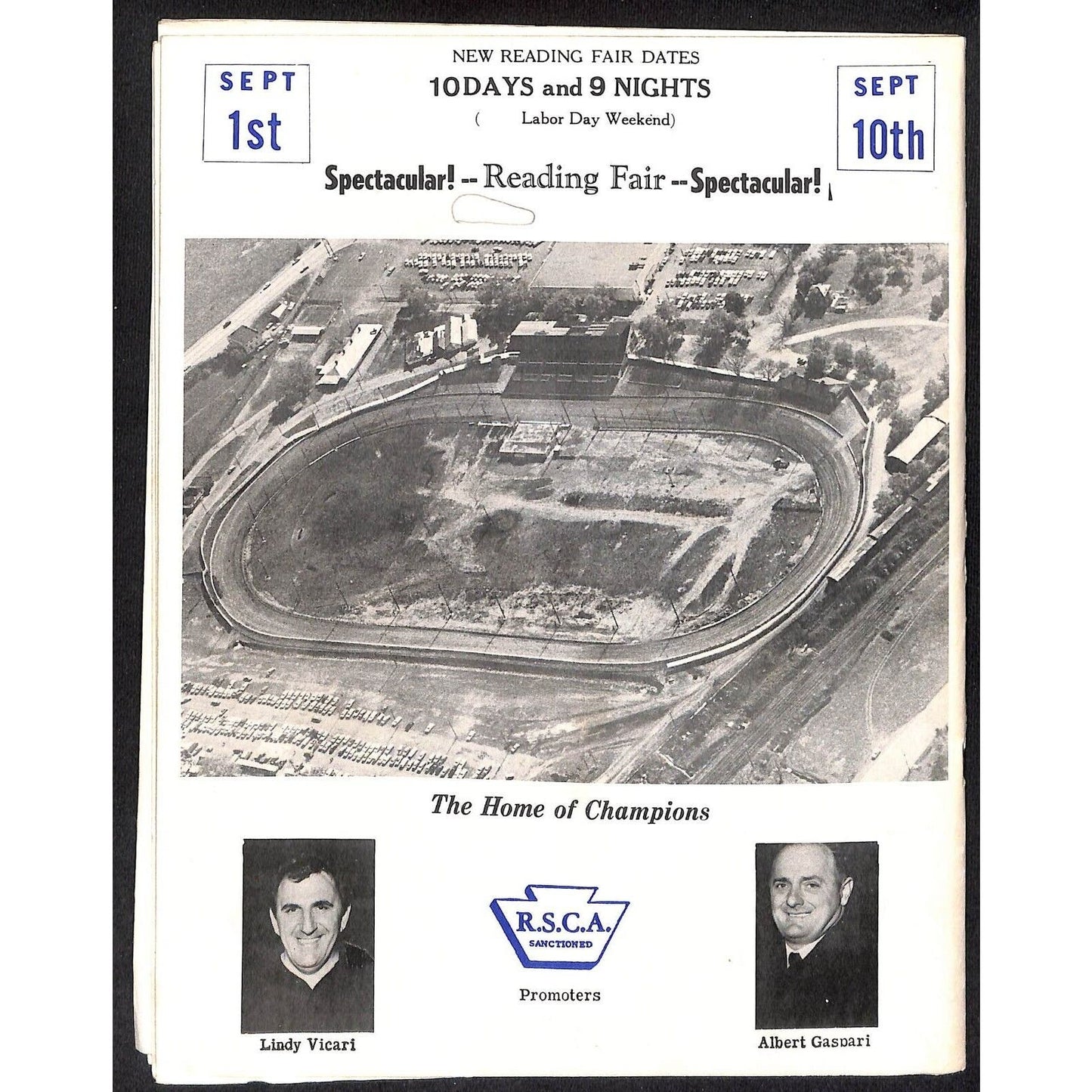 Reading Fairgrounds 1967 USAC Auto Races Program Sprint Car Greg Weld 12pp*