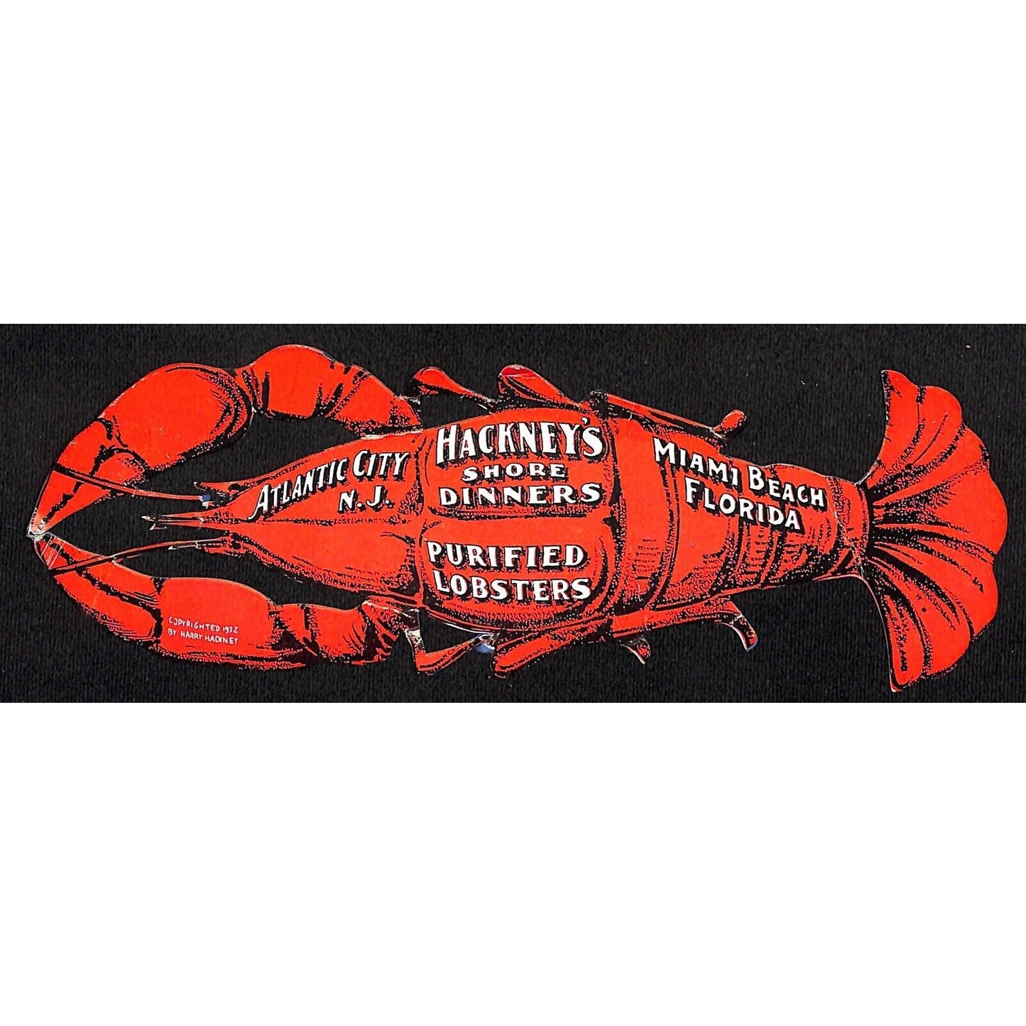 Hackney's Shore Dinners Lobster Atlantic City Miami Beach c1935 Ink Blotter