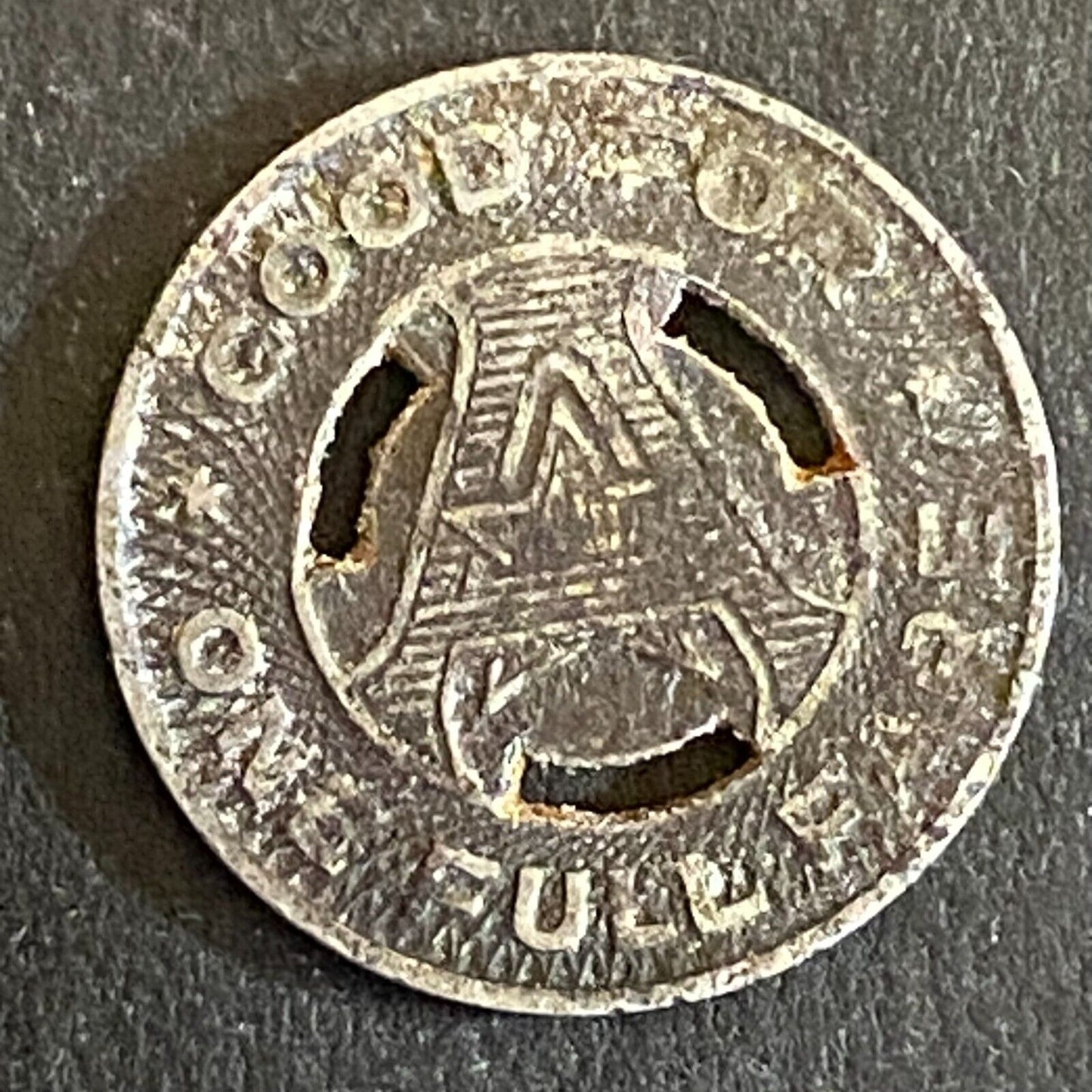 Austin Transit Co. G/F One Full Fare Steel Transit Token 16mm
