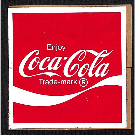 Enjoy Coca Cola Original Vintage Sticker c1975-85 (#5) 2 7/8" x 2 7/8"
