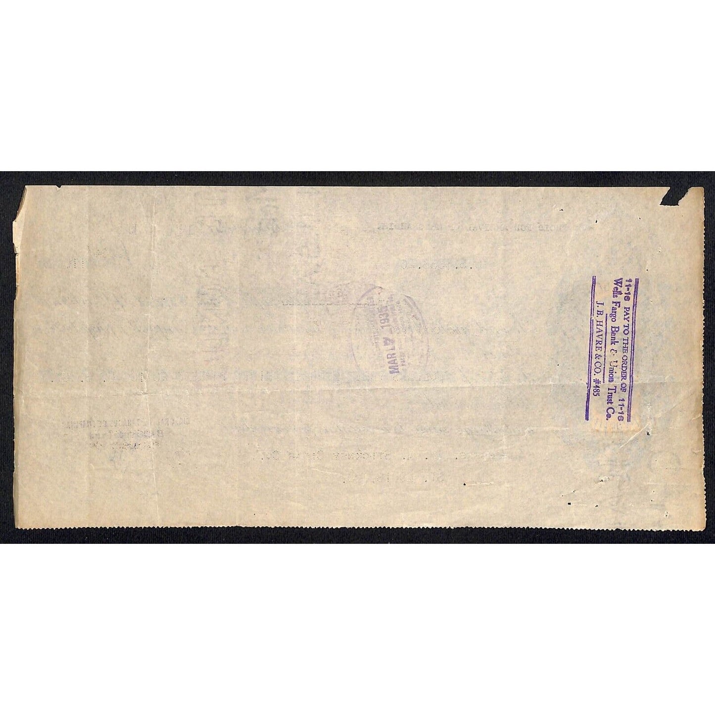 1935 Manila J.B. Harve & Co. / Stickney Cigar Co. First of Exchange #22208