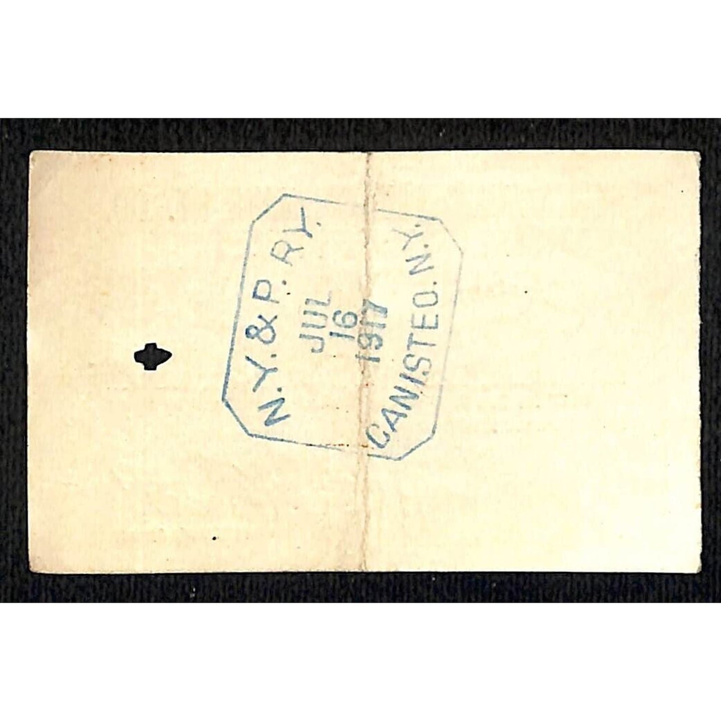 New York & Pennsylvania Railroad RY July 16 1917 Greenwood 1/2 Fare Ticket #5230