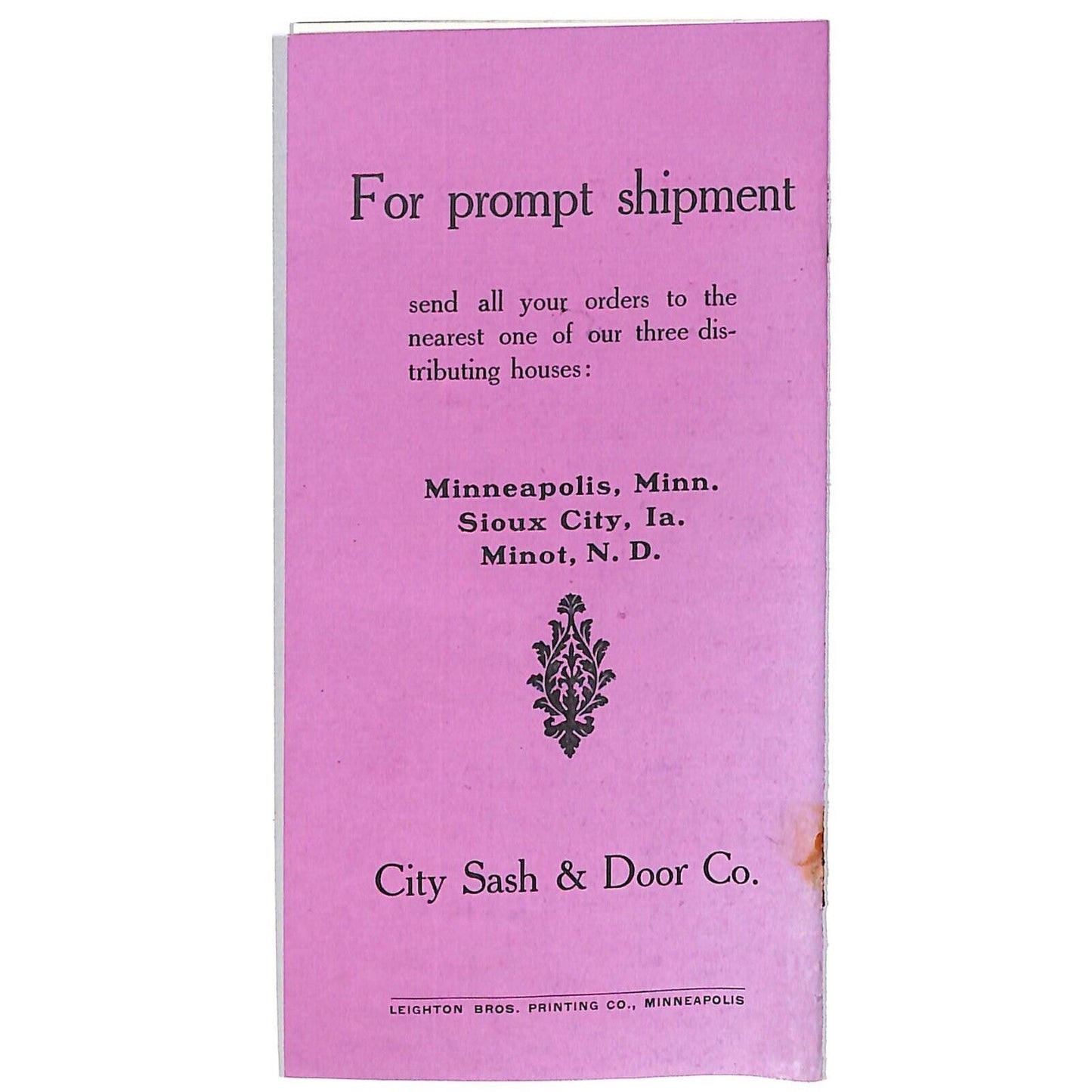 City Sash & Door Co. Minn. 1906 Catalogs, Samples & Covers VGC Scarce