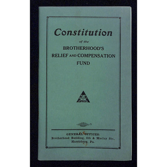 1939 Brotherhood's Relief and Compensation Fund BRCF Railroad Booklet 57pp VGC