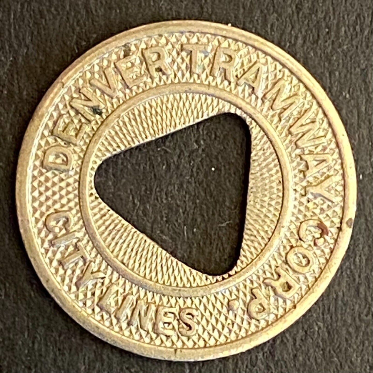 Denver Tramway Corp City Lines G/F One City Fare Transit Token 16mm (#7)