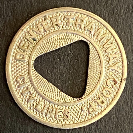 Denver Tramway Corp City Lines G/F One City Fare Transit Token 16mm (#7)