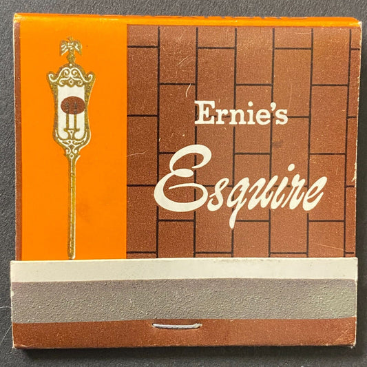 Ernie's Esquire Supper Club Wheeling, WV Full Matchbook Scarce VGC c1965-74