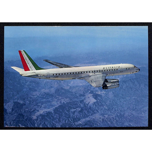 Alitalia Douglas DC-8/62 Postcard c1967-70's UP VGC