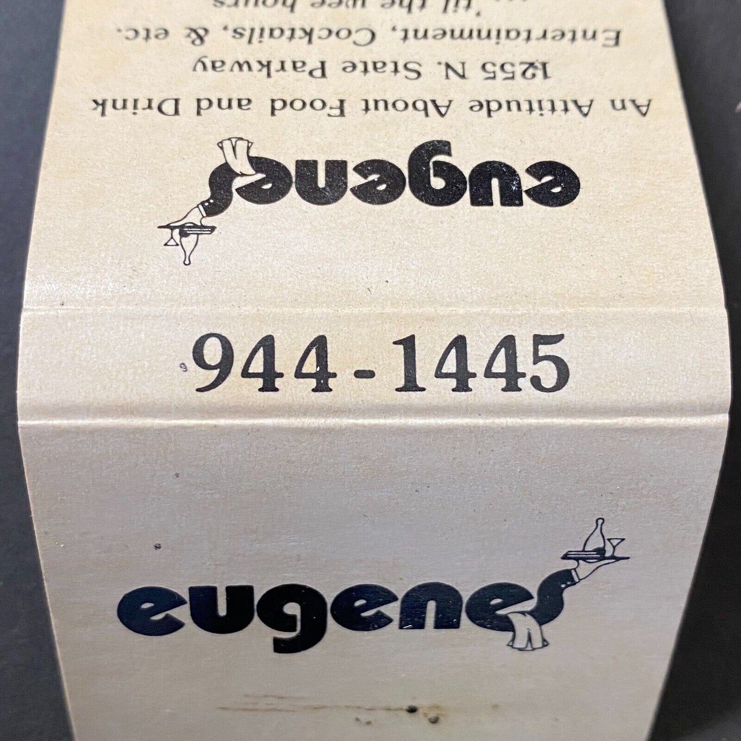 Eugene's Restaurant Chicago Full Matchbook c1974-79 Scarce