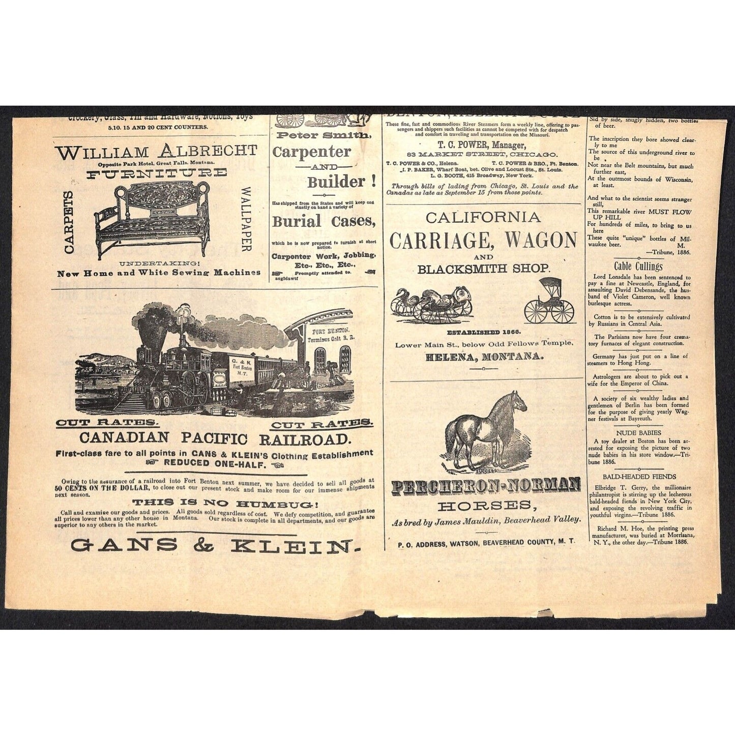 North Montana State Fair - The Old Town Promoter 1944 Newspaper Sheet Landmarks