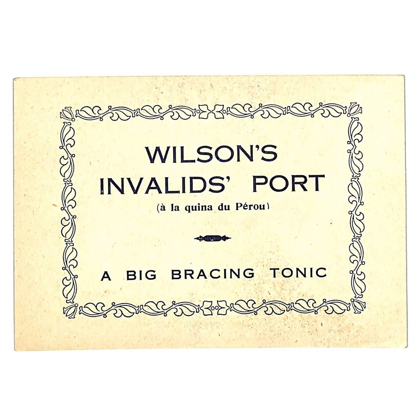 Wilson's Invalids' Port Bracing Tonic Victorian Trade Card w/ Woman's Portrait