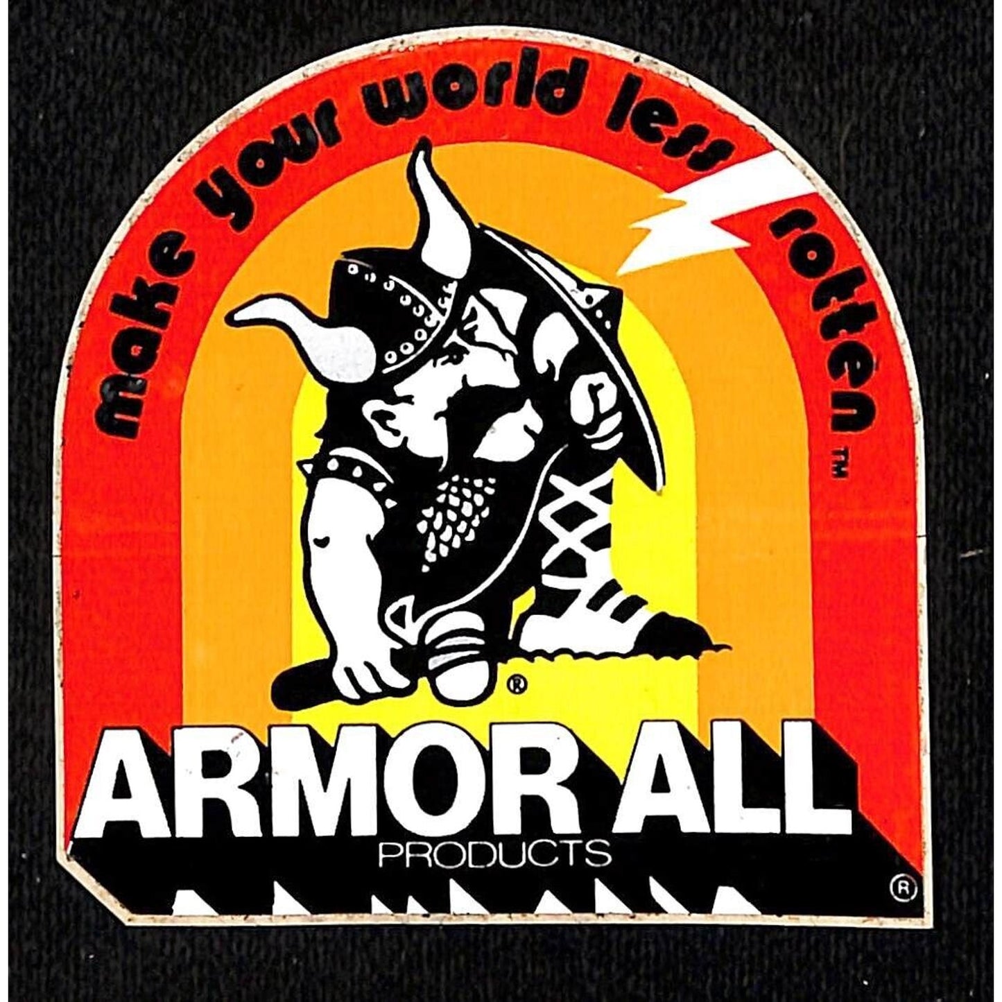 Armor All "Make Your World Less Rotten" Vintage Sticker Viking c1977-80's (#3)