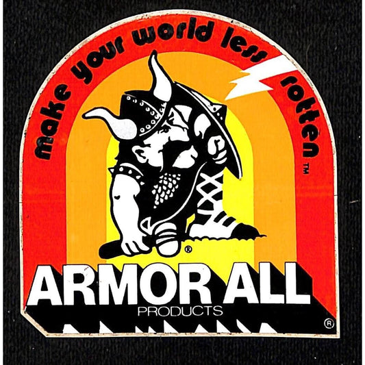 Armor All "Make Your World Less Rotten" Vintage Sticker Viking c1977-80's (#3)