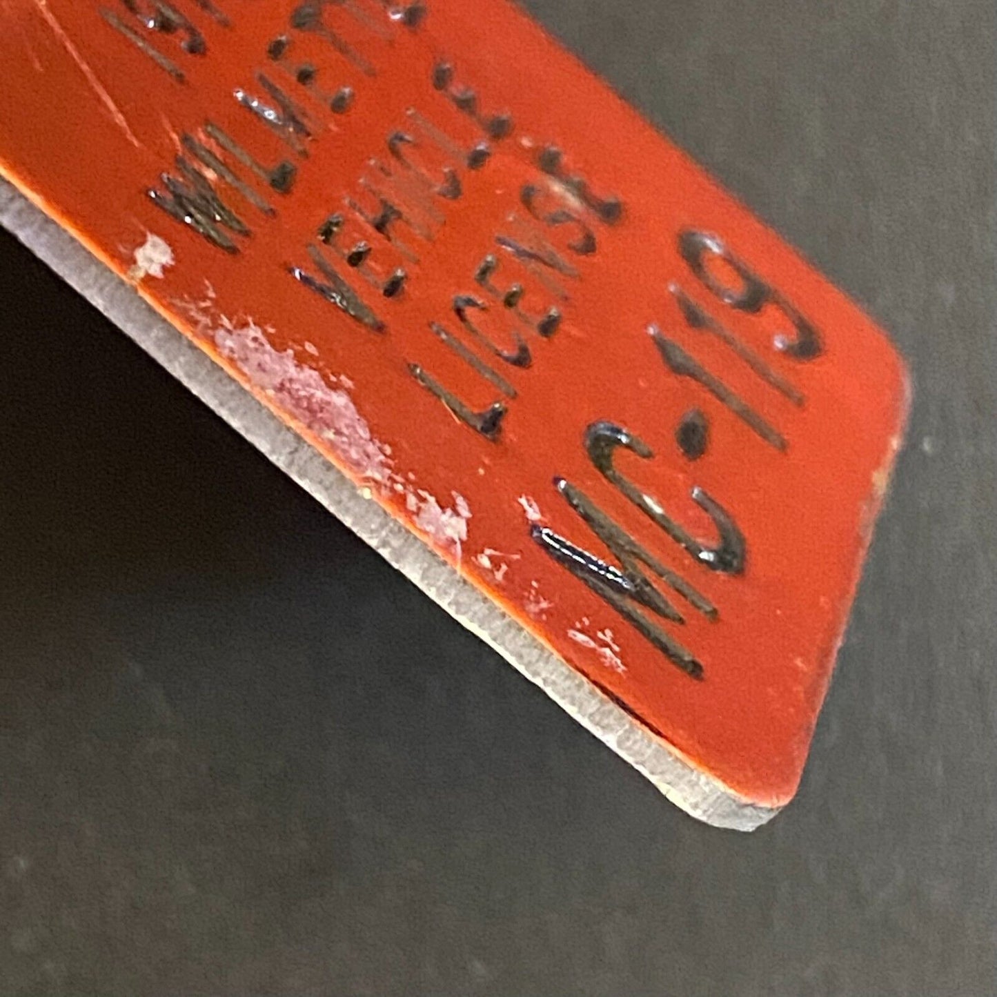 1975 Wilmette Vehicle License Tag MC-119 Motorcycle Aluminum