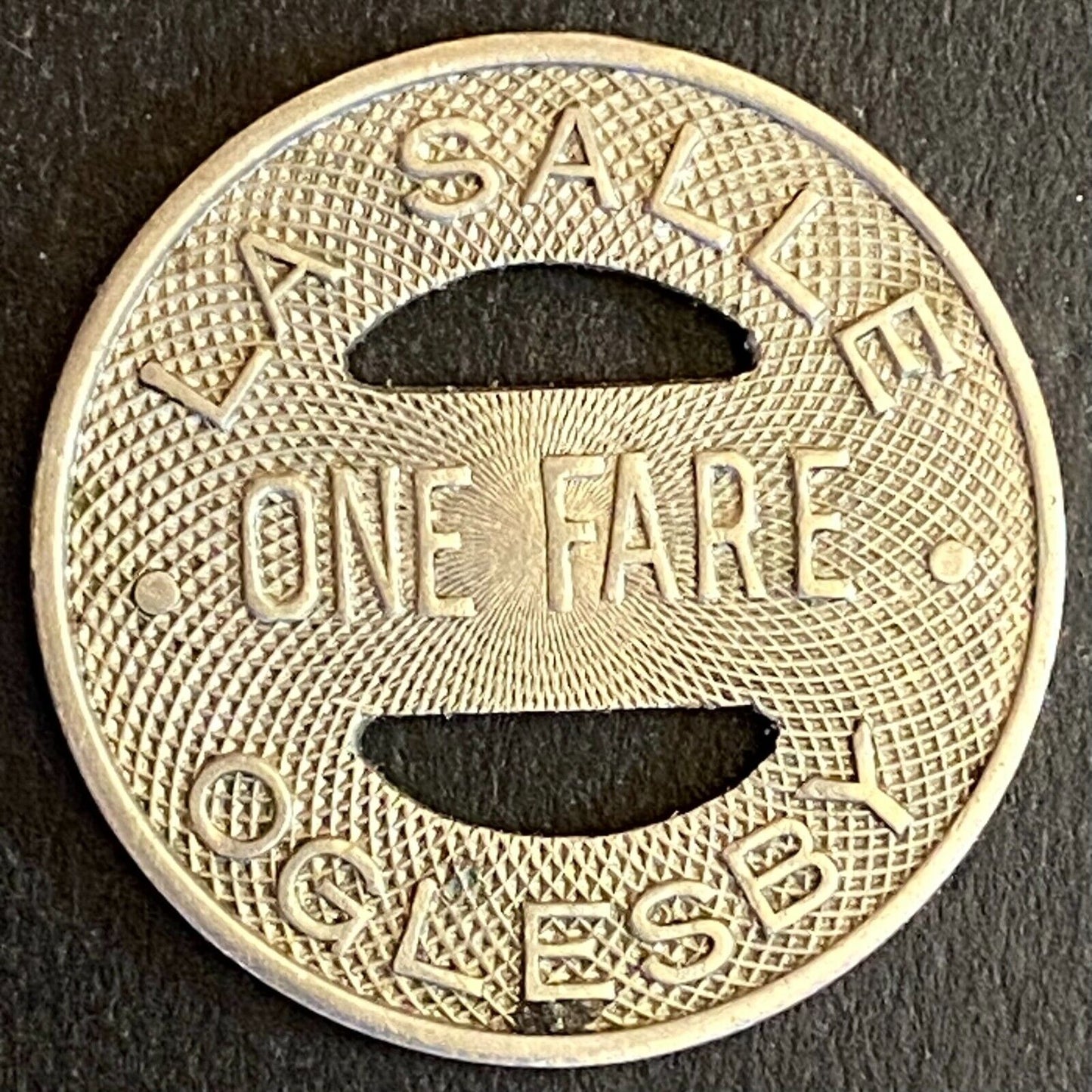 La Salle Oglesby Illinois One Fare Transit Token 23mm (#1)
