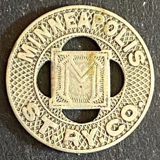 Minneapolis ST. RY. CO. G/F One Fare Transit Token 16mm