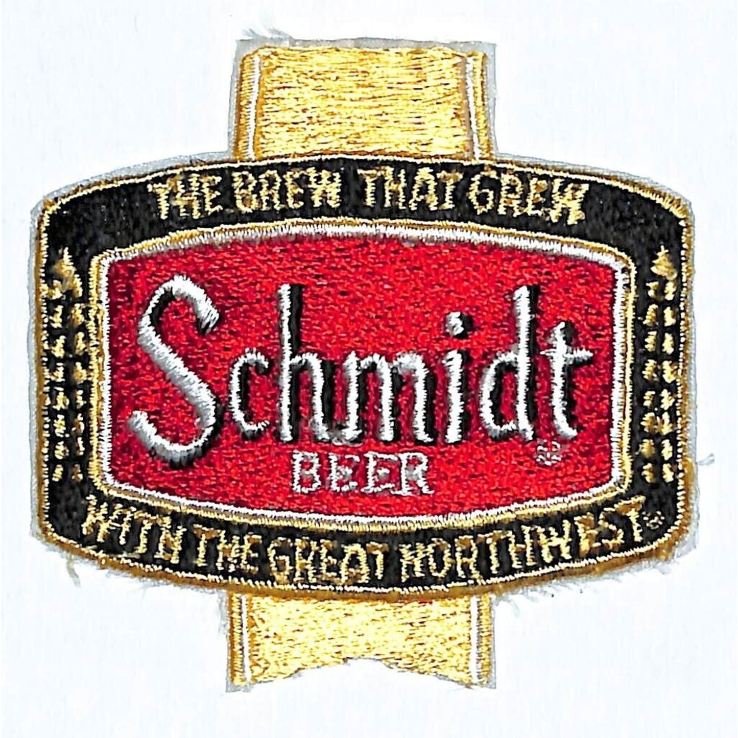 Schmidt Beer Patch Great Northwest Embr. Vintage 2 1/2" x 3 1/4" (#1) c1975-85