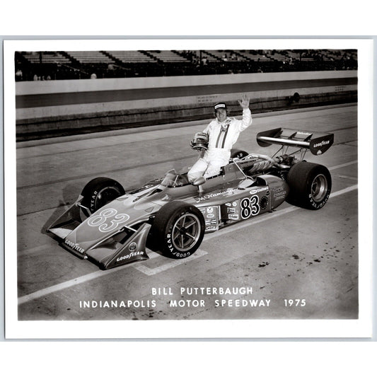 Bill Putterbaugh #83 1975 Indianapolis Motor Speedway 8" x 10" Photo IMS Stamp
