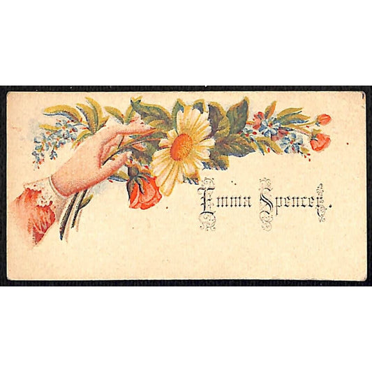 "Emma Spencer" Victorian Calling Greeting Card - Floral Art Woman's Hand