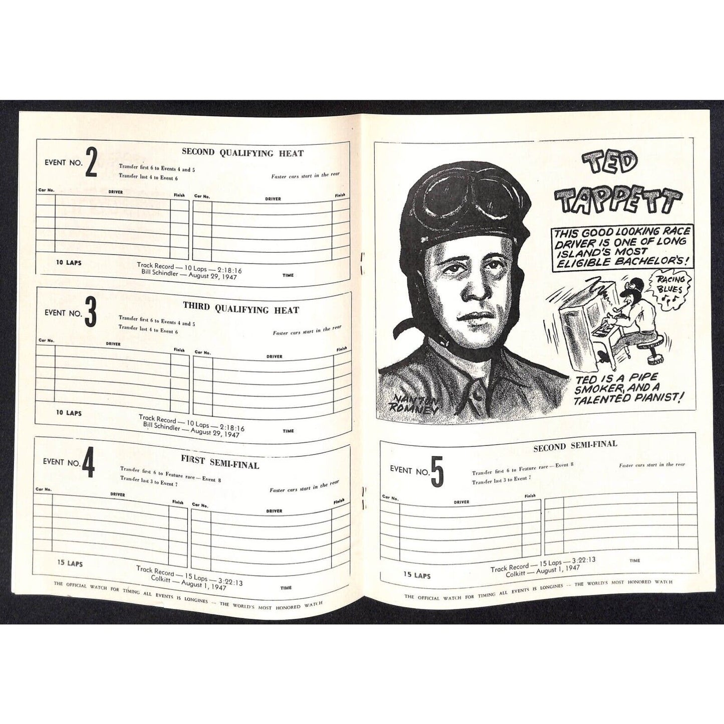 Hinchliffe Stadium Midget Auto Races 7/9 1948 Program Kay Nestor 8pp VGC Scacre