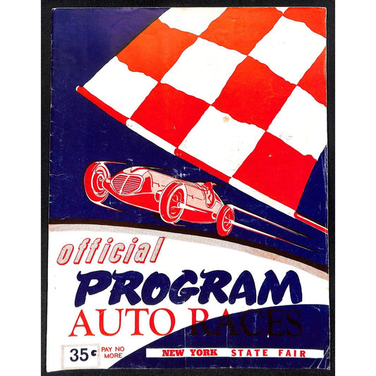 New York State Fair Auto Racing Program Stock Car Sept. 1954 24pp Scarce