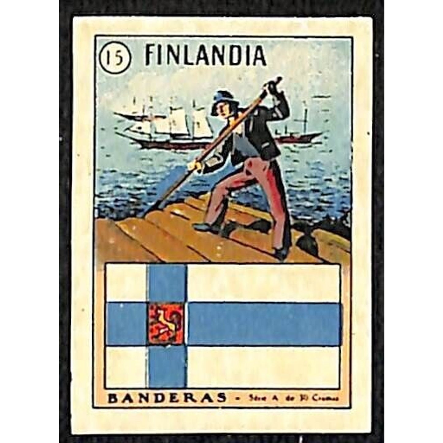 Finland / Finlandia Country Banderas / Flag Matchbox Label Series Vintage #15