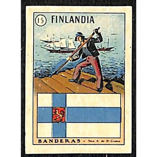Finland / Finlandia Country Banderas / Flag Matchbox Label Series Vintage #15