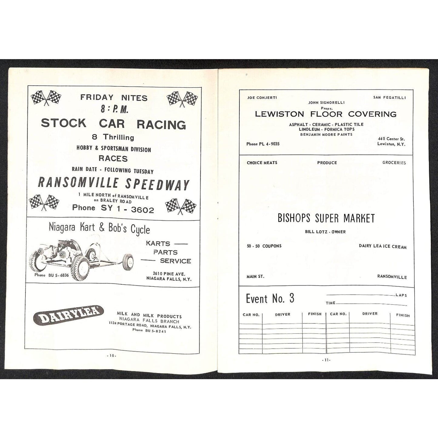 Ransomville Speedway 1960 Stock Car Auto Racing Program 24pp* Slowpokes Scarce