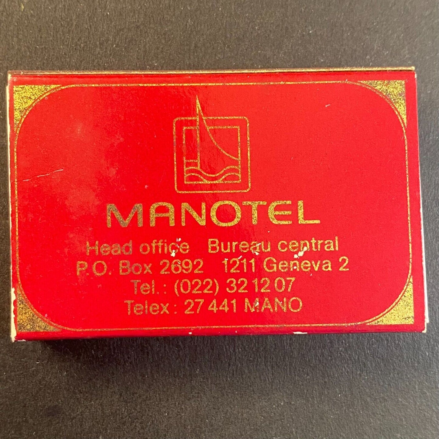 Manotel Swiss Hotels Geneve Switzerland Vintage Matchbox VGC Scarce